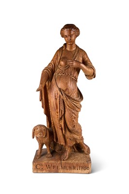 Lot 82 - CHRISTIAAN WELMEER (1742-1814): CLASSICAL FIGURE WITH A DOG, 1780