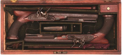 Lot 179 - A PAIR OF IRISH FLINTLOCK OFFICERS PISTOLS BY GEORGE TURNER
