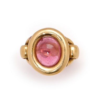 Lot 739 - PINK TOURMALINE RING