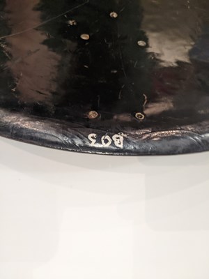 Lot 78 - A NORTH INDIAN LAQUERED SHIELD (DHAL), 19TH CENTURY, PERHAPS SIND