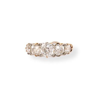 Lot 832 - VICTORIAN DIAMOND HALF-HOOP RING, 1890s