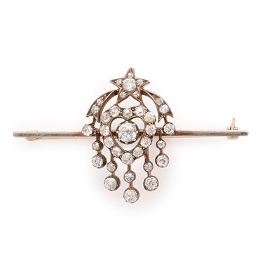 Lot 656 - DIAMOND BROOCH, 1890s