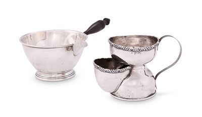 Lot 176 - A SILVER SHAVING MUG, MAKER'S AND DATE MARKS WORN, BIRMINGHAM, CIRCA 1900