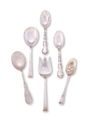 Lot 156 - FOUR PAIRS OF SILVER SERVING SPOONS