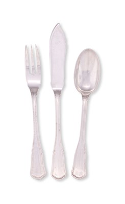 Lot 133 - AN ITALIAN SILVER DESSERT SERVICE, RICCI & C., ALESSANDRIA, FOR RETAIL BY MIRACOLI OF MILAN, 1935-45