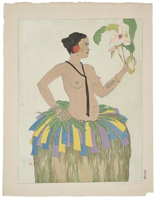 Lot 139 - PAUL JACOULET (1896-1960), A WOODBLOCK PRINT, SHOWA PERIOD, 20TH CENTURY