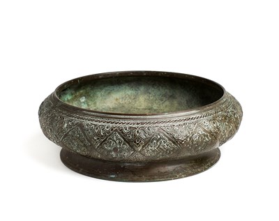 Lot 213 - A CAST BRASS BOWL, SUMATRA, INDONESIA, 19TH CENTURY