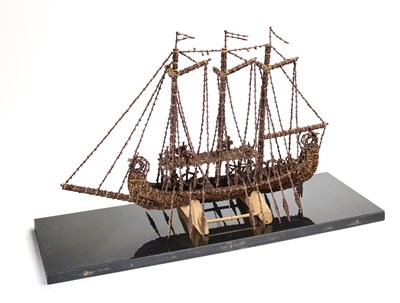 Lot 251 - A MODEL BOAT, MOLUCCAS (MALUKU), INDONESIA, EARLY 20TH CENTURY