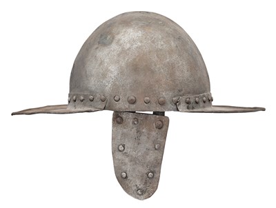 Lot 211 - A EUROPEAN SAPPER'S HELMET, SECOND HALF OF THE 17TH CENTURY
