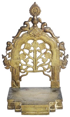 Lot 33 - A BRASS SHRINE