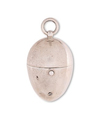 Lot 270 - A VICTORIAN SILVER 'EGG' SEWING NECESSAIRE, H.W. & L. DEE, LONDON, 1875