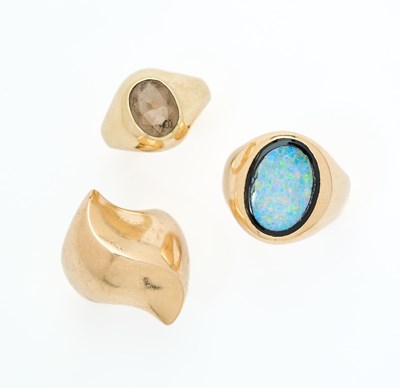 Lot 310 - THREE DRESS RINGS