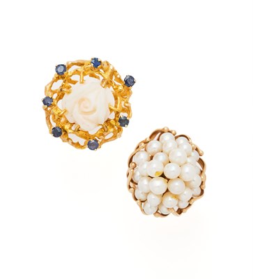 Lot 331 - TWO GEM-SET DRESS RINGS, 1960s