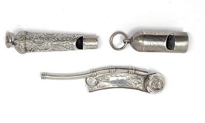 Lot 264 - A VICTORIAN SILVER BOATSWAIN'S CALL (OR BOSUN'S WHISTLE), HILLIARD & THOMASON, BIRMINGHAM, 1867