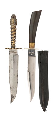 Lot 712 - A BOWIE KNIFE, GEORGE BEARDSHAW, AND A FURTHER BOWIE KNIFE, 19TH CENTURY