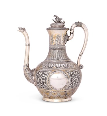 Lot 185 - A VICTORIAN SILVER EWER (OR COFFEE POT), EDWARD BARNARD & SONS, LONDON, 1889