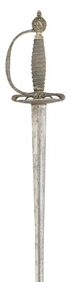 Lot 143 - AN ENGLISH SILVER-HILTED SMALL-SWORD, LONDON SILVER HALLMARKS FOR 1767