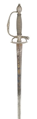 Lot 146 - A CONTINENTAL SILVER-HILTED SMALL-SWORD, SMALL SILVER MARK, MID-18TH CENTURY