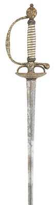 Lot 140 - A FRENCH SMALL-SWORD WITH CHISELLED AND GILT HILT, CIRCA 1760