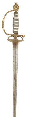 Lot 141 - A FRENCH SMALL-SWORD WITH CHISELLED AND GILT HILT, CIRCA 1760