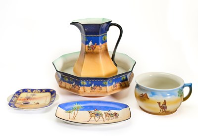 Lot 252 - A GROUP OF STAFFORDSHIRE 'ORIENTALIST' WASHSTAND POTTERY, 20TH CENTURY