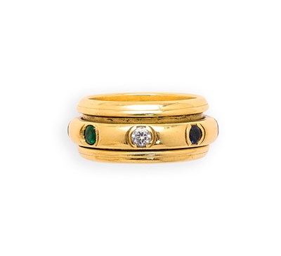 Lot 711 - PIAGET: GEM-SET AND DIAMOND RING