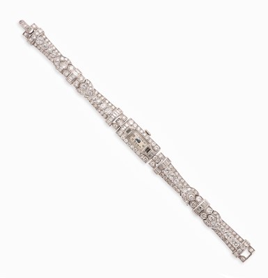 Lot 675 - DIAMOND COCKTAIL WATCH, 1930s