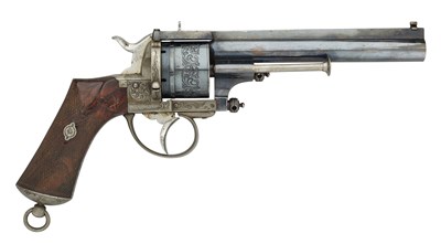 Lot 415 - A FINE LEFAUCHEUX PATENT 54 BORE PIN-FIRE SIX-SHOT REVOLVER, NO. 25911, CIRCA 1865