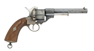 Lot 602 - A FRENCH LEFAUCHEAUX PATENT 54 BORE PIN-FIRE 1863 MODEL SWEDISH CONTRACT SIX-SHOT MILITARY REVOLVER