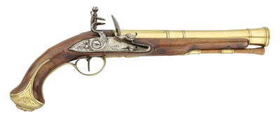 Lot 376 - A FLINTLOCK COPPER ALLOY-BARRELLED BLUNDERBUSS-PISTOL, BY CAIRNS & CO., LATE 18TH CENTURY