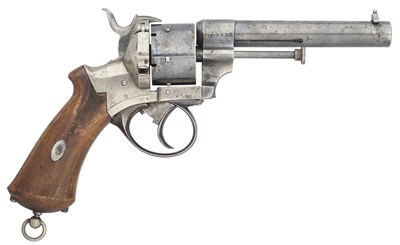 Lot 412 - A FRENCH 54 BORE LEFAUCHEUX PATENT PIN-FIRE SIX-SHOT REVOLVER, NO. 2757, CIRCA 1860