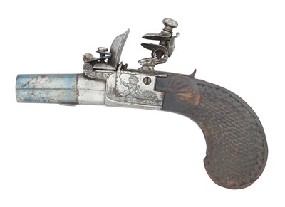Lot 360 - A FRENCH 25 BORE FLINTLOCK BOX-LOCK POCKET PISTOL IN THE MANNER OF BOUTET, EARLY 19TH CENTURY