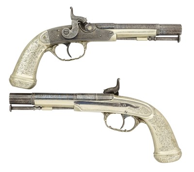Lot 398 - A PAIR OF 40 BORE PERCUSSION BELT PISTOLS OF HIGHLAND TYPE SIGNED INNES, CIRCA 1820
