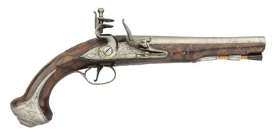 Lot 388 - A 22 BORE FLINTLOCK PISTOL BY J. COLLIS, OXFORD, LATE 18TH CENTURY