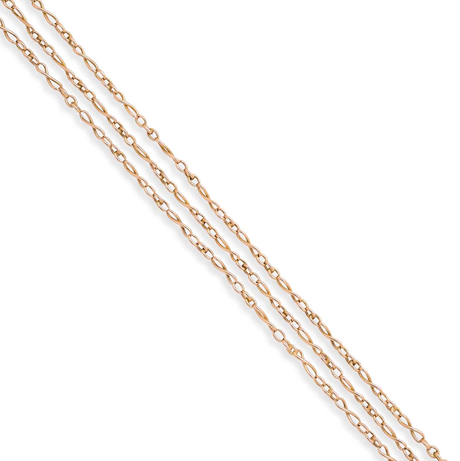 Lot 579 - GOLD FANCY LINK CHAIN, 1890s