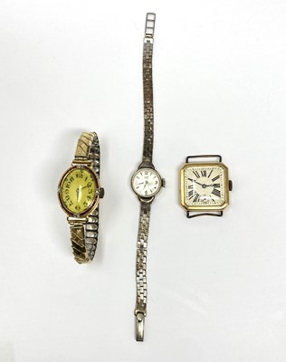 Lot 545 - THREE GOLD WATCHES, SWISS, MID 20TH CENTURY