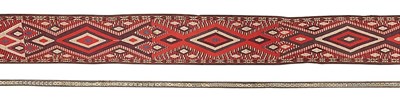 Lot 137 - Two tent bands (2) The largest 40cm wide and 1,...