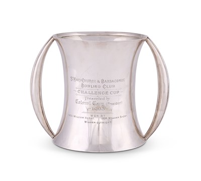 Lot 177 - AN EDWARDIAN SILVER TROPHY CUP, ATKIN BROTHERS, SHEFFIELD, 1902