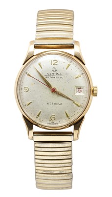 Lot 526 - CERTINA, AUTOMATIC: A GOLD GENTLEMAN'S WRISTWATCH, SWISS, 1950s