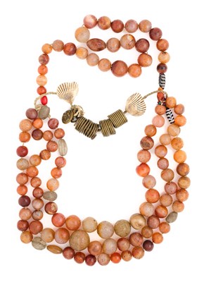 Lot 62 - A NAGA BEAD NECKLACE, NORTH-EASTERN INDIA, 20TH CENTURY OR EARLIER