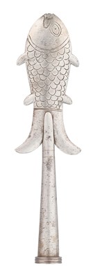Lot 9 - A SOUTH INDIAN CEREMONIAL SPEARHEAD, 18TH/19TH CENTURY, PROBABLY THANJAVUR