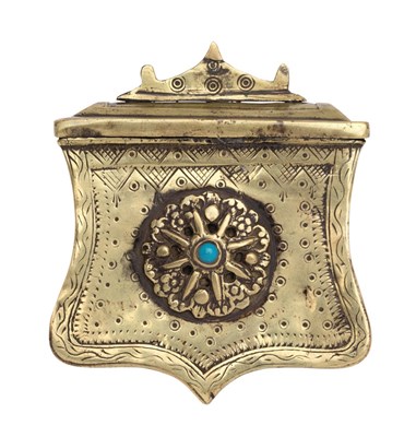 Lot 668 - AN OTTOMAN BALKAN CARTRIDGE BOX, 18TH/19TH CENTURY