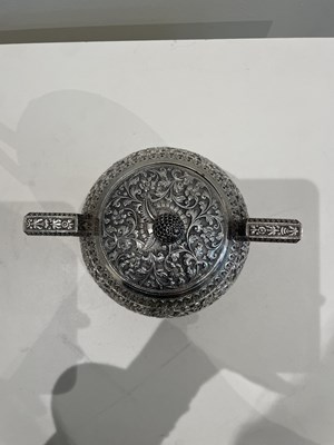 Lot 206 - A KUTCH SILVER TEASET, OOMERSI MAWJI OF BHUJ, WESTERN INDIA, 1880-1890