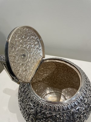 Lot 206 - A KUTCH SILVER TEASET, OOMERSI MAWJI OF BHUJ, WESTERN INDIA, 1880-1890