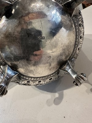 Lot 206 - A KUTCH SILVER TEASET, OOMERSI MAWJI OF BHUJ, WESTERN INDIA, 1880-1890
