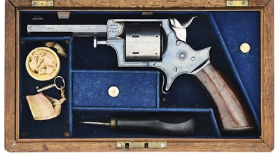 Lot 451 - A CASED .320 RIM-FIRE TRANTER PATENT NO. 2 SINGLE-ACTION SEVEN-SHOT REVOLVER