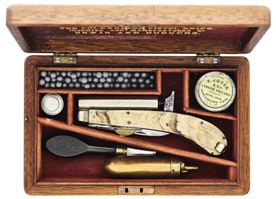 Lot 404 - A CASED UNWIN & ROGERS KNIFE-PISTOL OF SMALL BORE, BIRMINGHAM PROOF MARKS, MID-19TH CENTURY