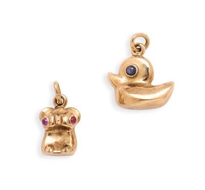 Lot 719 - TWO GOLD CHARMS, 1961 & 1966