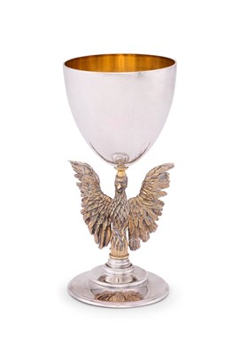 Lot 143 - A PARCEL-GILT-SILVER 'ST PAUL'S' COMMEMORATIVE GOBLET, JOCELYN BURTON FOR AURUM DESIGNS LTD, LONDON, 1975