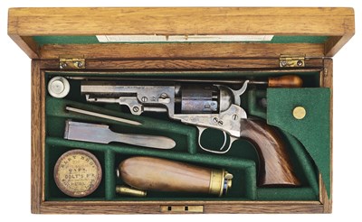 Lot 440 - A CASED COLT 1849 MODEL POCKET PERCUSSION REVOLVER, NO. 7399 FOR 1855